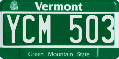 VT license plate YCM503