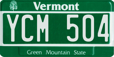 VT license plate YCM504