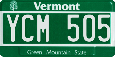 VT license plate YCM505