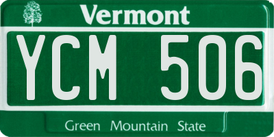 VT license plate YCM506