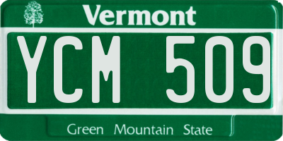 VT license plate YCM509