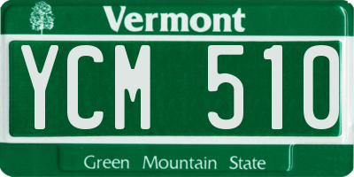 VT license plate YCM510