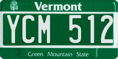 VT license plate YCM512
