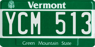 VT license plate YCM513