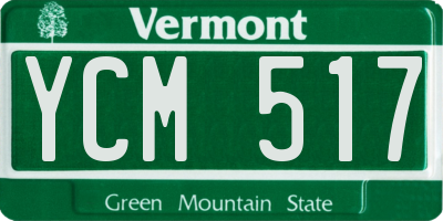 VT license plate YCM517