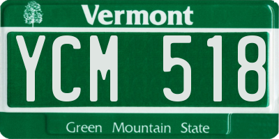 VT license plate YCM518
