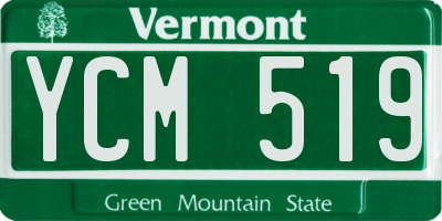 VT license plate YCM519