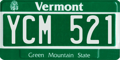 VT license plate YCM521