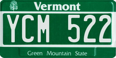 VT license plate YCM522