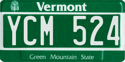 VT license plate YCM524