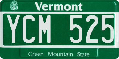 VT license plate YCM525