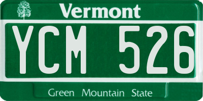 VT license plate YCM526
