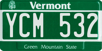 VT license plate YCM532
