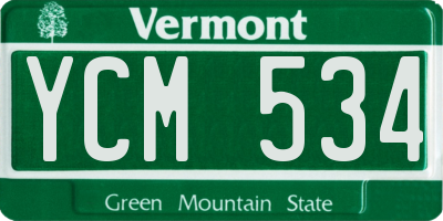 VT license plate YCM534
