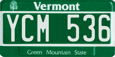 VT license plate YCM536