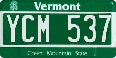 VT license plate YCM537