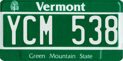 VT license plate YCM538
