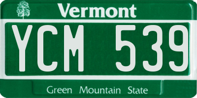 VT license plate YCM539