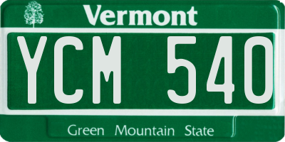 VT license plate YCM540