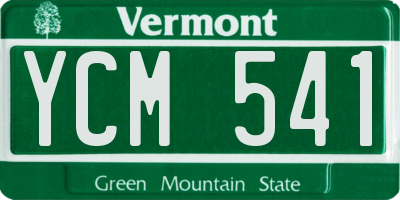 VT license plate YCM541