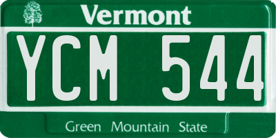 VT license plate YCM544
