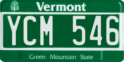 VT license plate YCM546