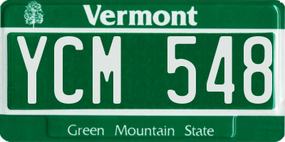 VT license plate YCM548