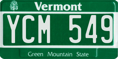 VT license plate YCM549