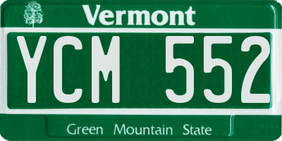 VT license plate YCM552