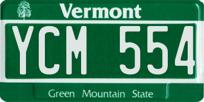 VT license plate YCM554