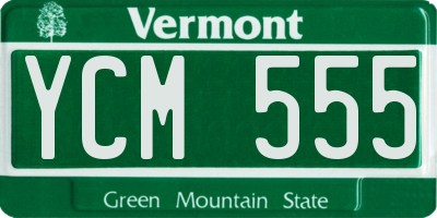 VT license plate YCM555