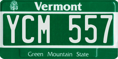 VT license plate YCM557