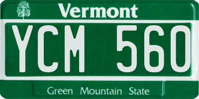 VT license plate YCM560