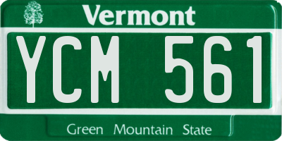 VT license plate YCM561