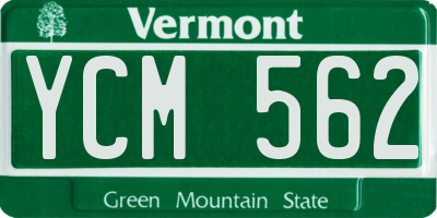 VT license plate YCM562