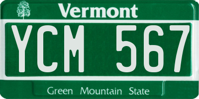 VT license plate YCM567