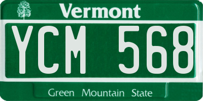 VT license plate YCM568