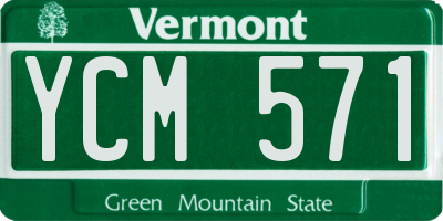 VT license plate YCM571