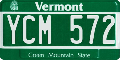 VT license plate YCM572