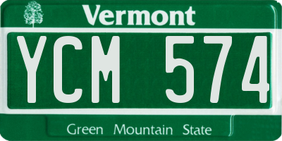 VT license plate YCM574