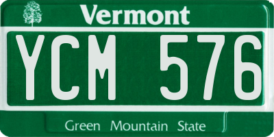 VT license plate YCM576