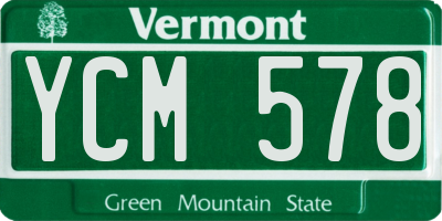VT license plate YCM578