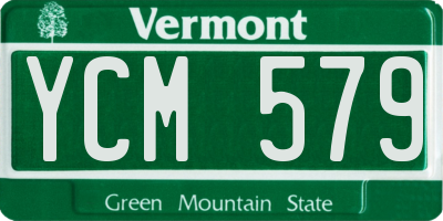 VT license plate YCM579