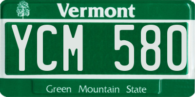 VT license plate YCM580
