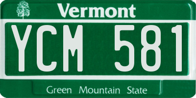 VT license plate YCM581