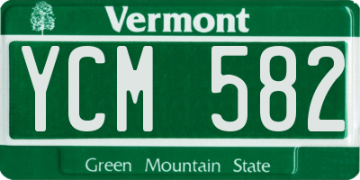 VT license plate YCM582