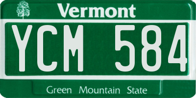 VT license plate YCM584