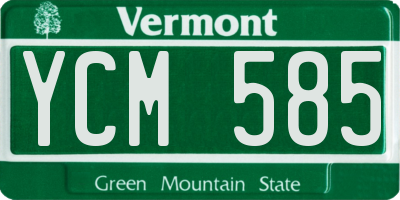 VT license plate YCM585