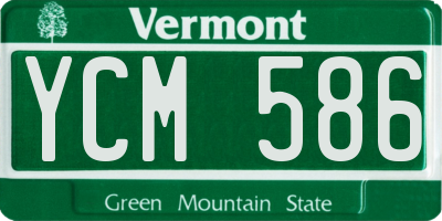 VT license plate YCM586