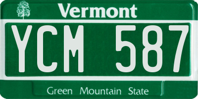 VT license plate YCM587
